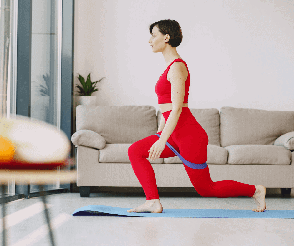 create a home workout space woman exercising
